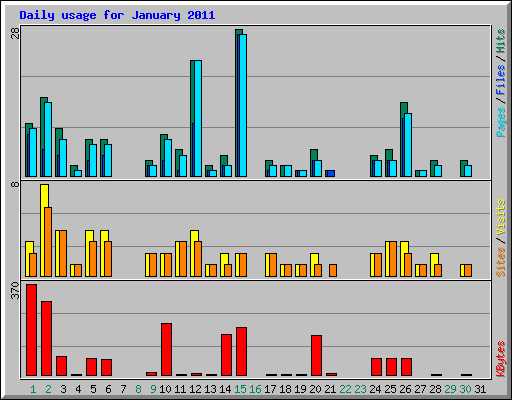 Daily usage for January 2011