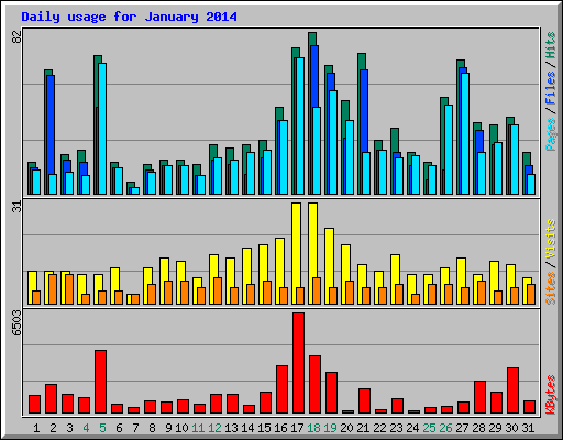 Daily usage for January 2014
