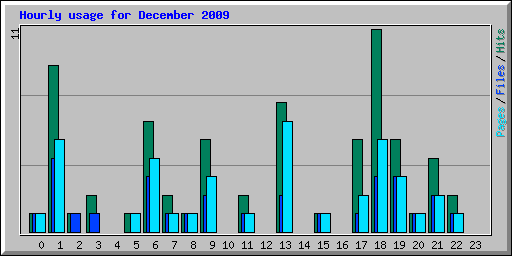 Hourly usage for December 2009