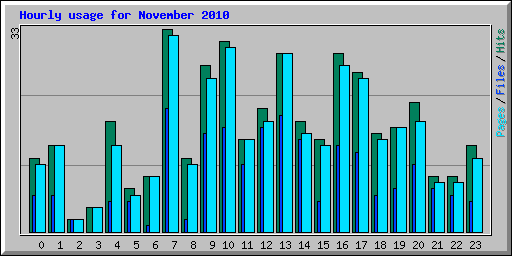 Hourly usage for November 2010