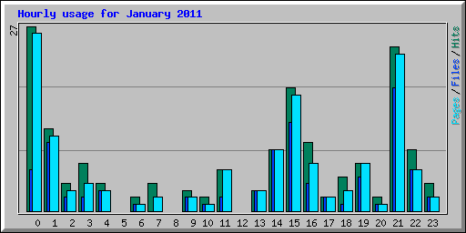 Hourly usage for January 2011