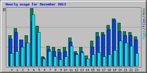 Hourly usage for December 2013