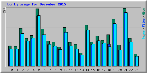 Hourly usage for December 2015